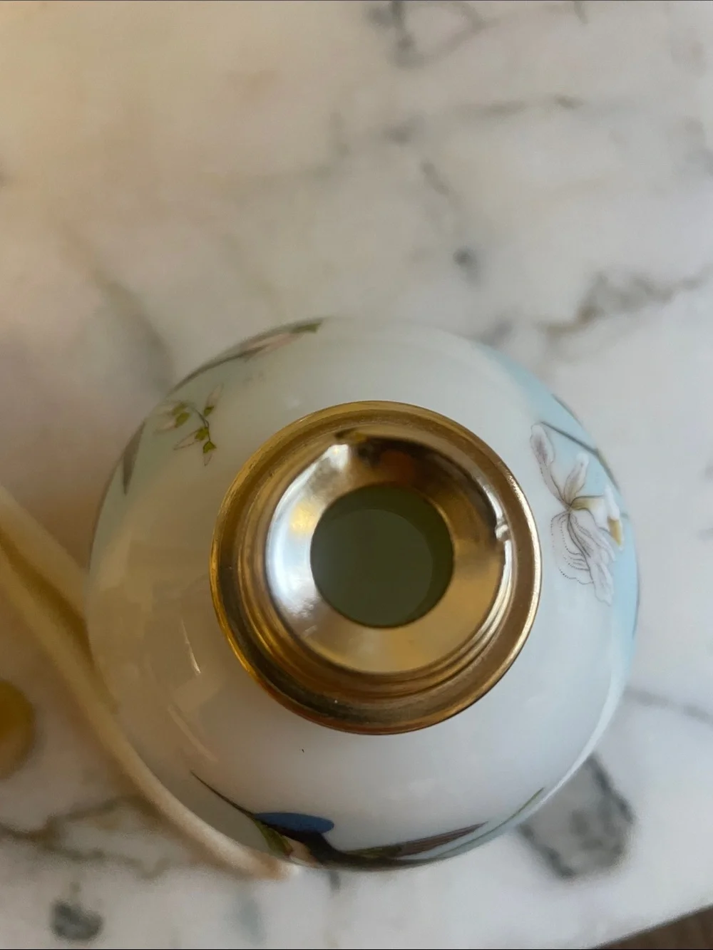 a vintage Lampe Berger Limoges Porcelain Hummingbird Fragrance Lamp